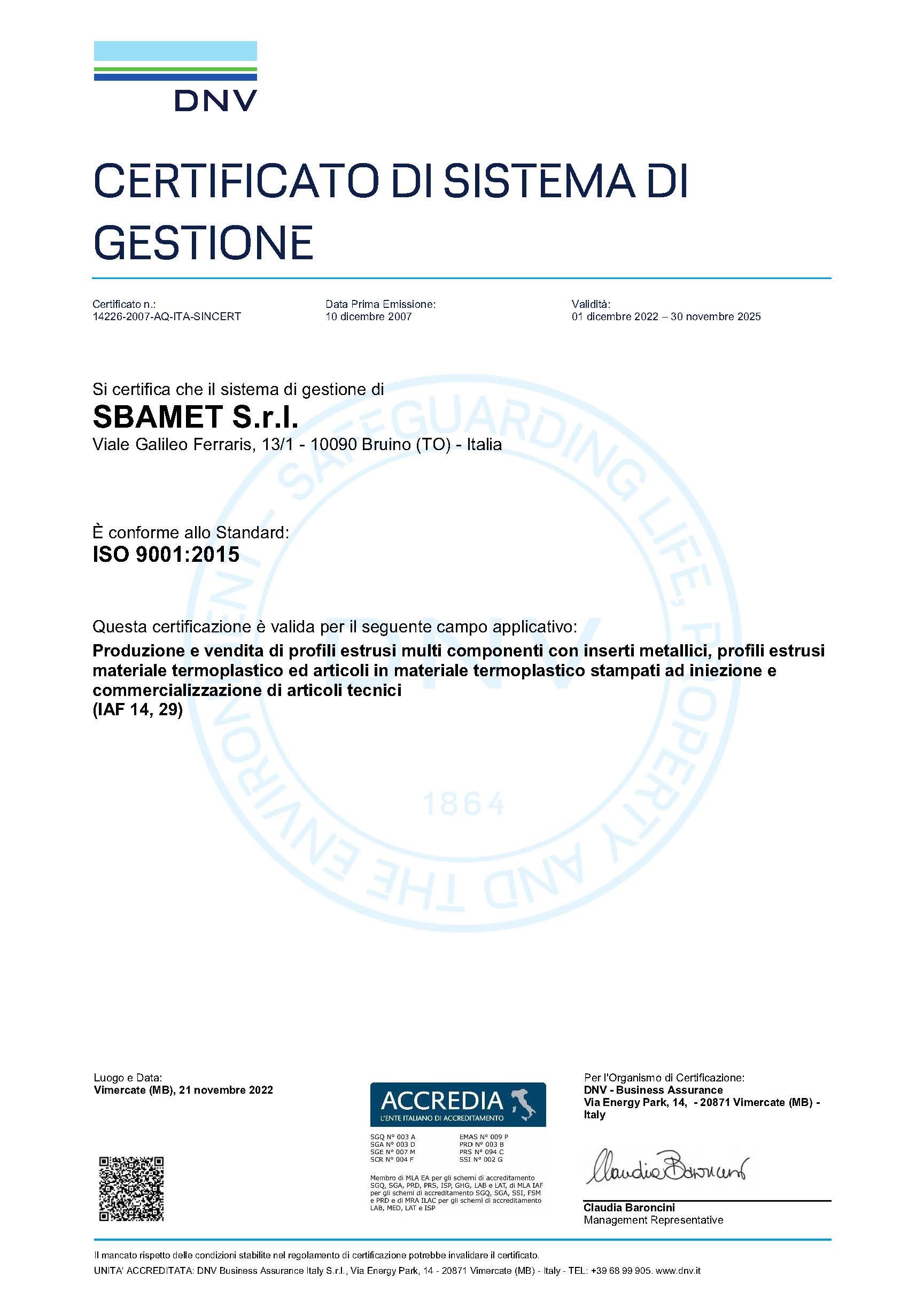 ISO 9001 14226 2007 AQ ITA SINCERT 5 it IT 20221121 20230124144055 ace89451